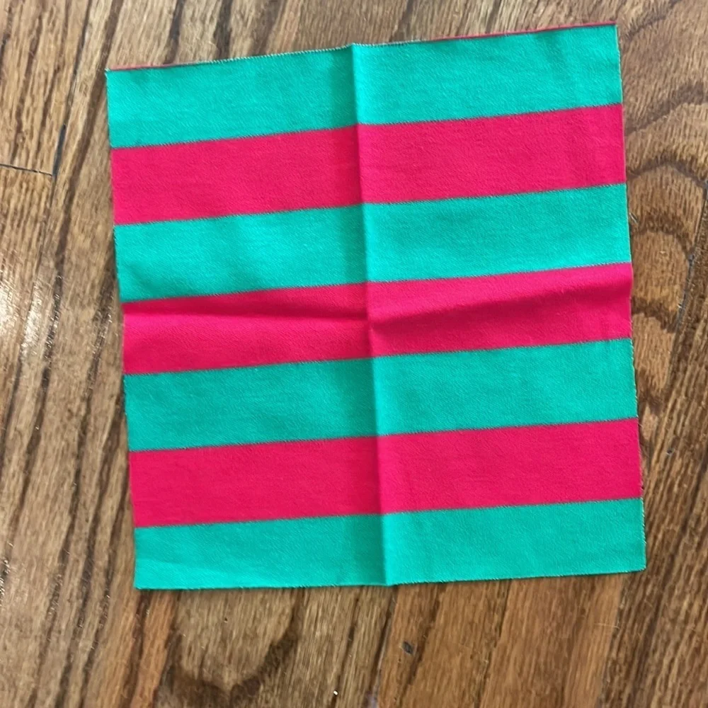 Red and green size 4 kids pajamas (unisex) with extra material to appliqué NWT